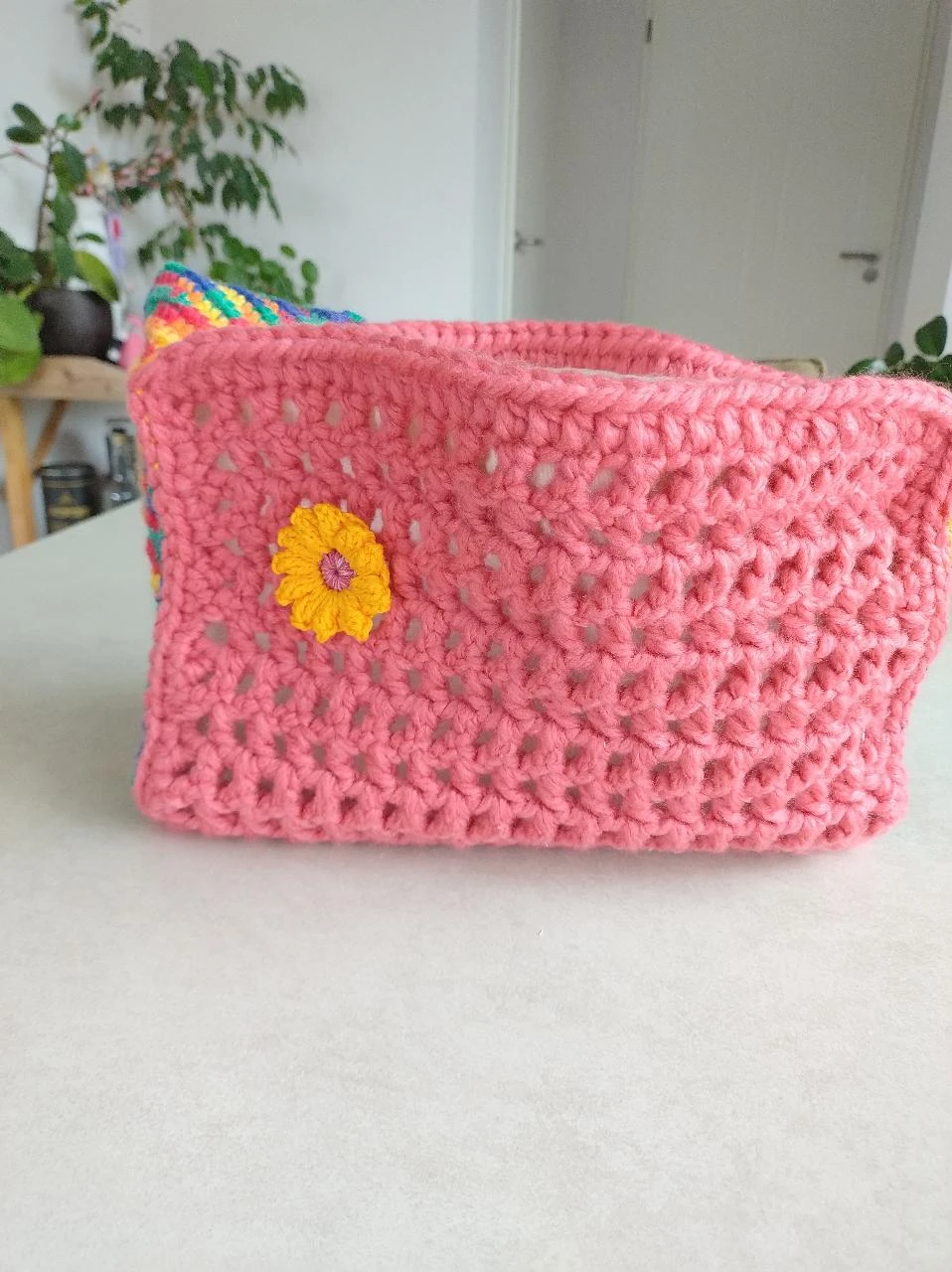 ✨Bolsa de ombro feita à mão cor rosa claro colorida espaçosa única – photo 4